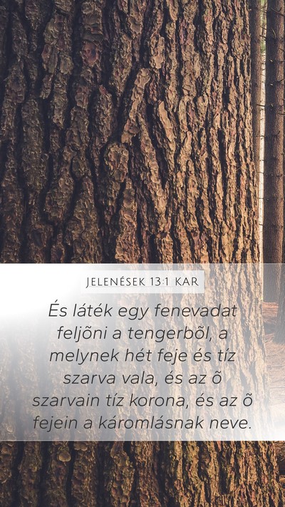 Jelenések 13:1 KAR Bible Verse Image