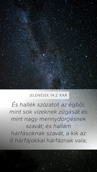 Jelenések 14:2 KAR Bible Verse Image