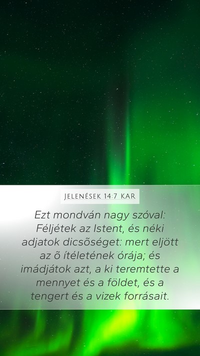 Jelenések 14:7 KAR Bible Verse Image