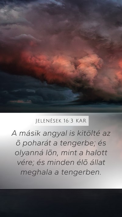 Jelenések 16:3 KAR Bible Verse Image