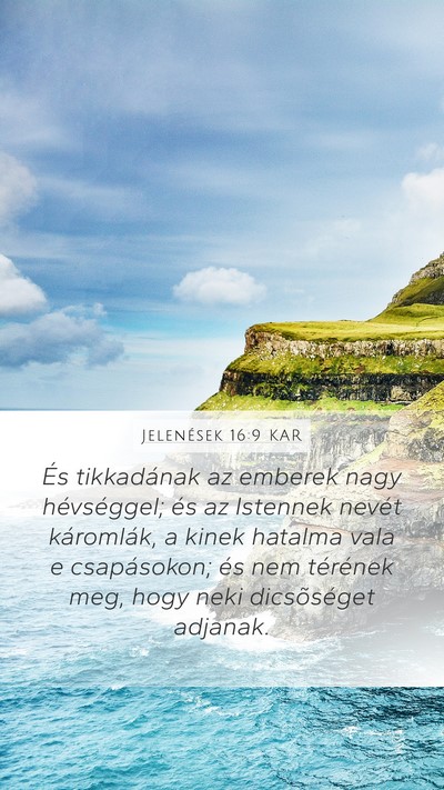 Jelenések 16:9 KAR Bible Verse Image