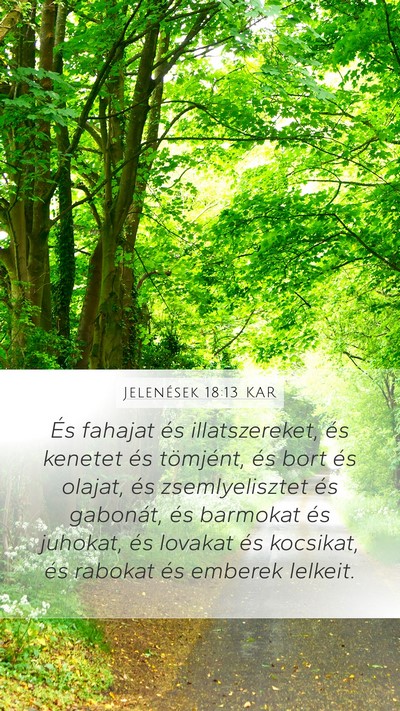 Jelenések 18:13 KAR Bible Verse Image