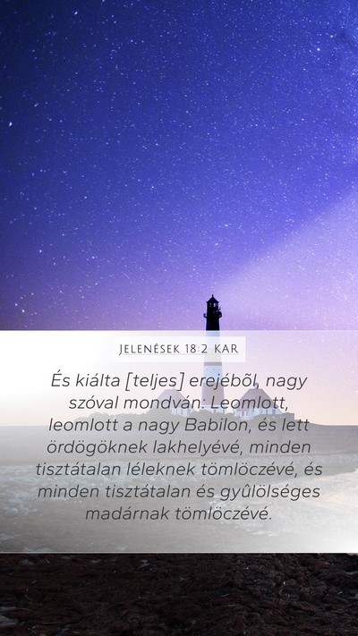 Jelenések 18:2 KAR Bible Verse Image