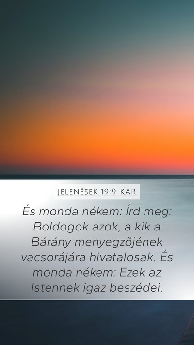 Jelenések 19:9 KAR Bible Verse Image