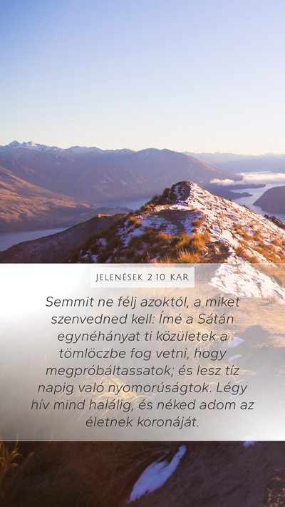 Jelenések 2:10 KAR Bible Verse Image