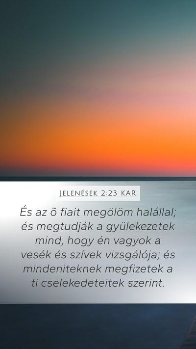 Jelenések 2:23 KAR Bible Verse Image