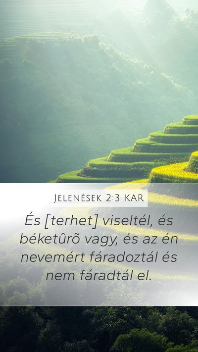 Jelenések 2:3 KAR Bible Verse Image