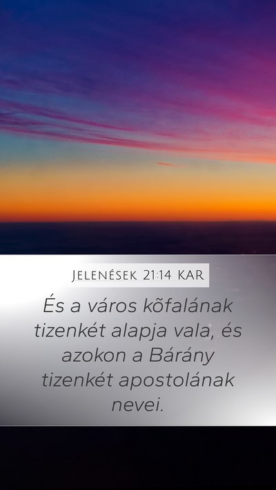 Jelenések 21:14 KAR Bible Verse Image
