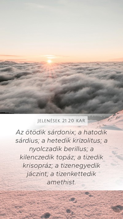 Jelenések 21:20 KAR Bible Verse Image