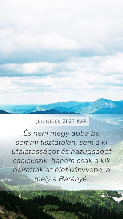 Jelenések 21:27 KAR Bible Verse Image