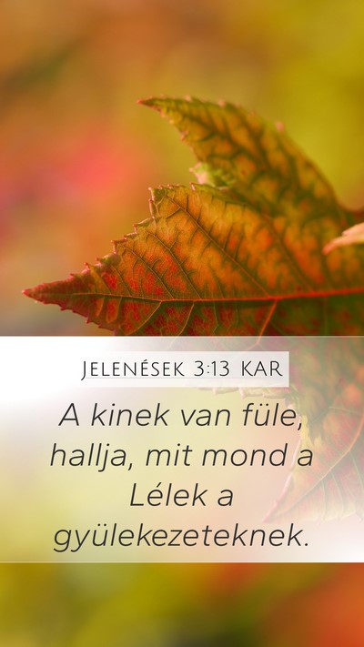 Jelenések 3:13 KAR Bible Verse Image