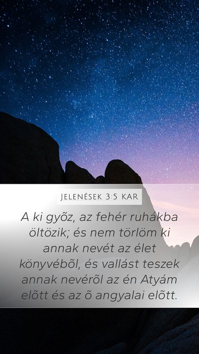 Jelenések 3:5 KAR Bible Verse Image