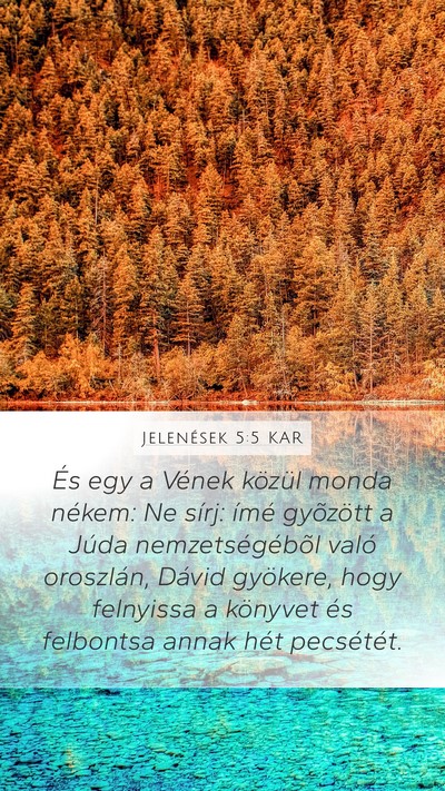 Jelenések 5:5 KAR Bible Verse Image