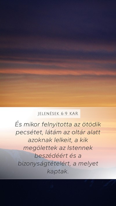 Jelenések 6:9 KAR Bible Verse Image