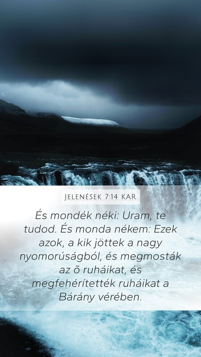 Jelenések 7:14 KAR Bible Verse Image