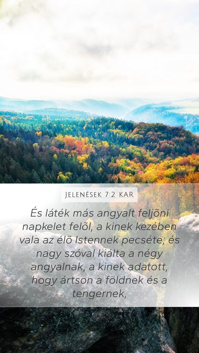 Jelenések 7:2 KAR Bible Verse Image