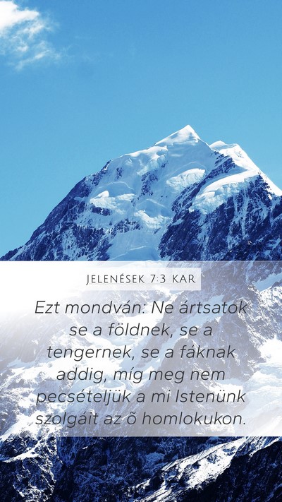 Jelenések 7:3 KAR Bible Verse Image
