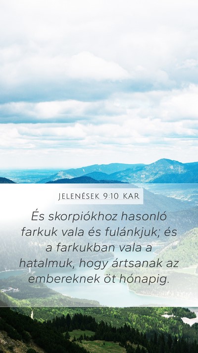 Jelenések 9:10 KAR Bible Verse Image