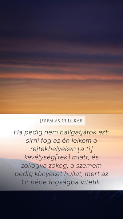 Jeremiás 13:17 KAR Bible Verse Image