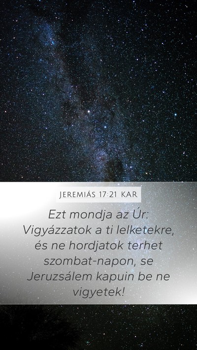 Jeremiás 17:21 KAR Bible Verse Image