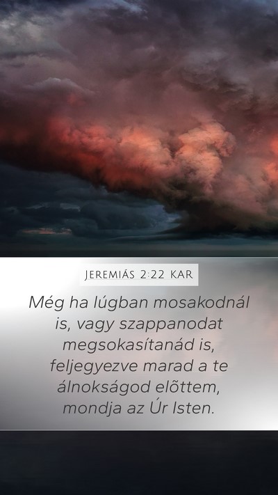 Jeremiás 2:22 KAR Bible Verse Image