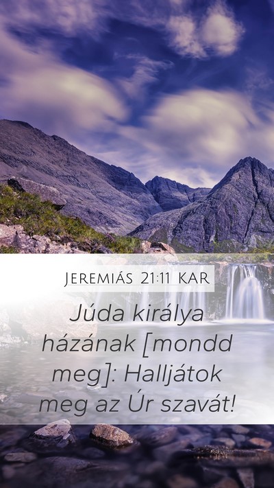 Jeremiás 21:11 KAR Bible Verse Image