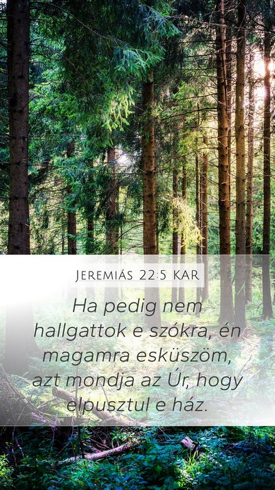 Jeremiás 22:5 KAR Bible Verse Image