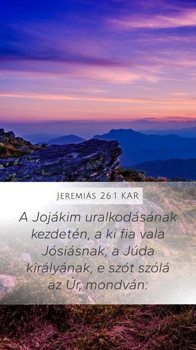 Jeremiás 26:1 KAR Bible Verse Image