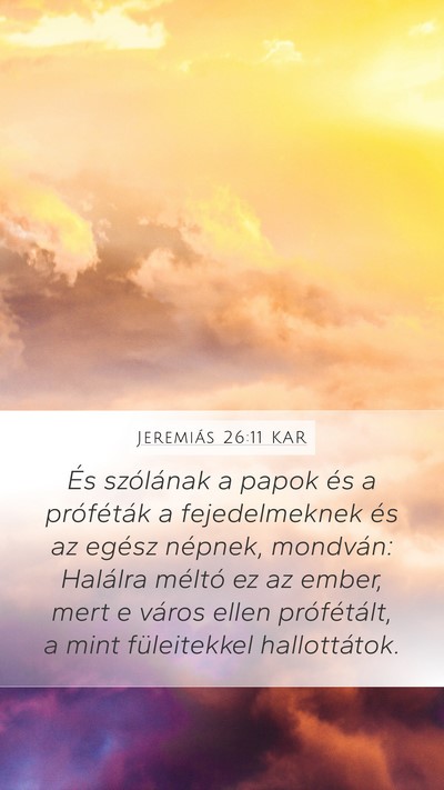 Jeremiás 26:11 KAR Bible Verse Image