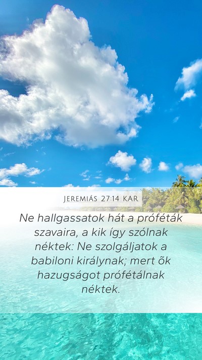 Jeremiás 27:14 KAR Bible Verse Image
