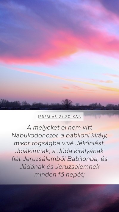 Jeremiás 27:20 KAR Bible Verse Image