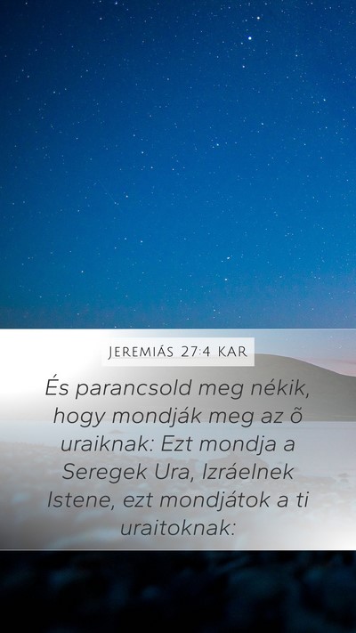 Jeremiás 27:4 KAR Bible Verse Image