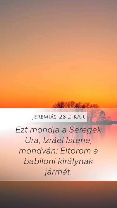 Jeremiás 28:2 KAR Bible Verse Image