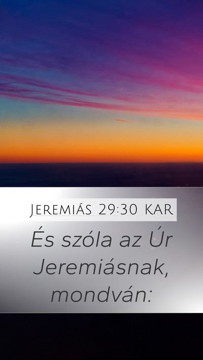 Jeremiás 29:30 KAR Bible Verse Image