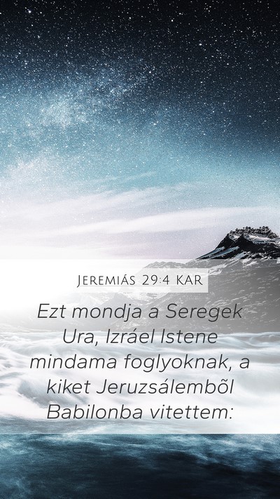 Jeremiás 29:4 KAR Bible Verse Image