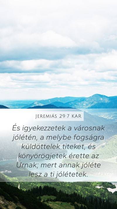 Jeremiás 29:7 KAR Bible Verse Image