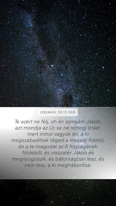 Jeremiás 30:10 KAR Bible Verse Image