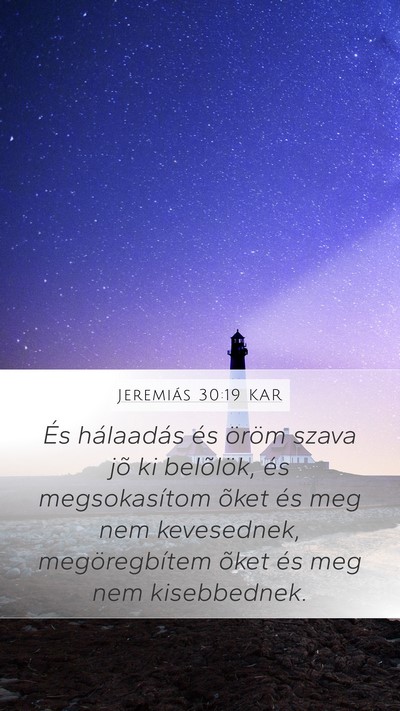 Jeremiás 30:19 KAR Bible Verse Image
