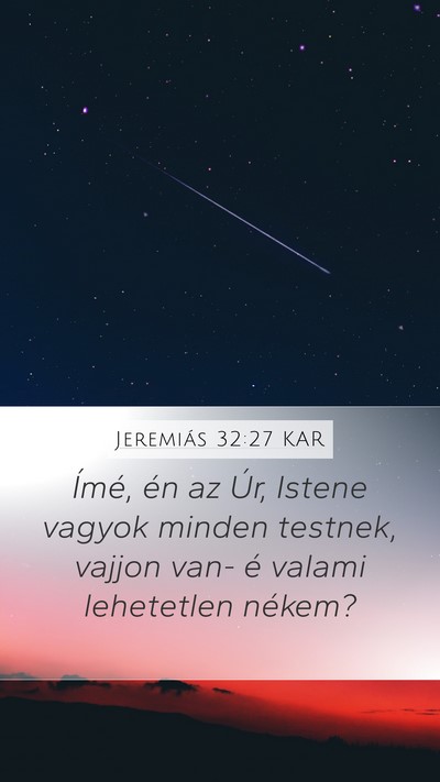 Jeremiás 32:27 KAR Bible Verse Image