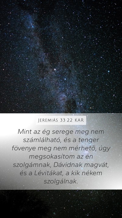 Jeremiás 33:22 KAR Bible Verse Image