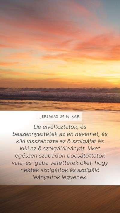 Jeremiás 34:16 KAR Bible Verse Image