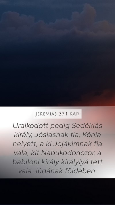 Jeremiás 37:1 KAR Bible Verse Image