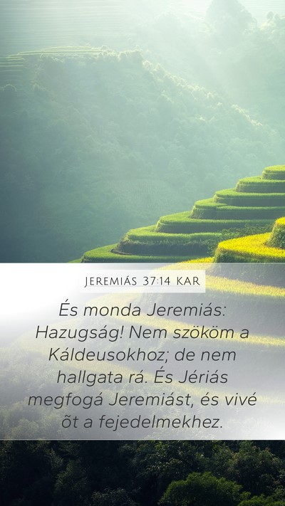 Jeremiás 37:14 KAR Bible Verse Image