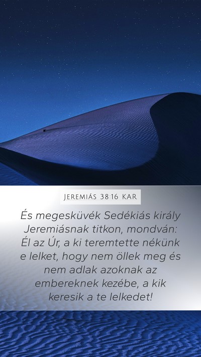 Jeremiás 38:16 KAR Bible Verse Image