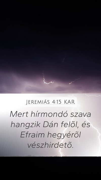Jeremiás 4:15 KAR Bible Verse Image