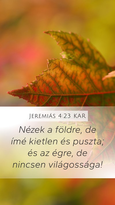 Jeremiás 4:23 KAR Bible Verse Image