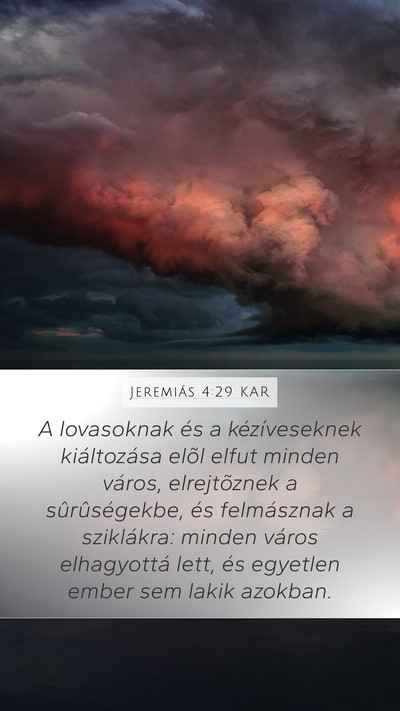Jeremiás 4:29 KAR Bible Verse Image