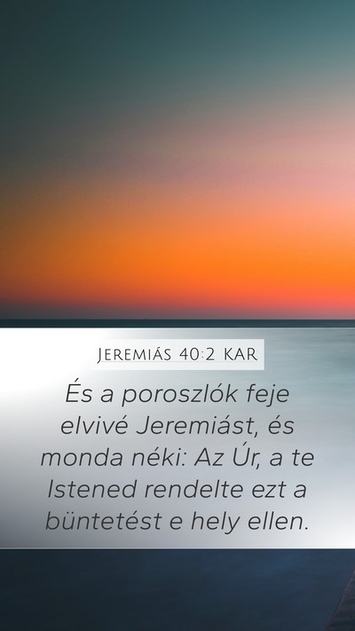 Jeremiás 40:2 KAR Bible Verse Image