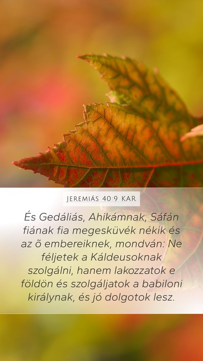 Jeremiás 40:9 KAR Bible Verse Image