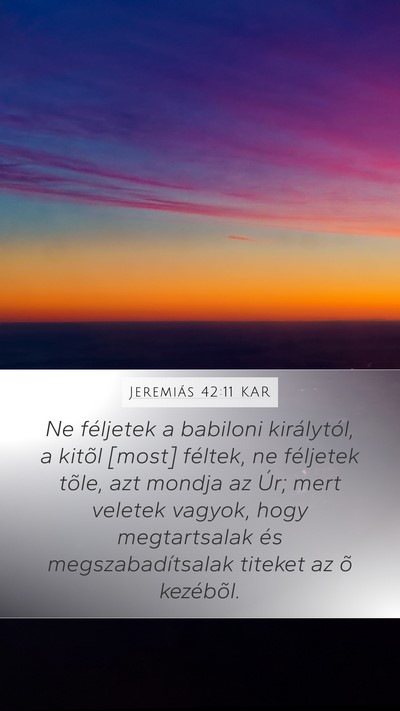 Jeremiás 42:11 KAR Bible Verse Image